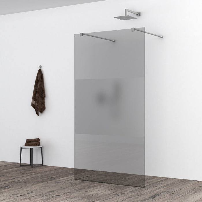 Slim glasplaat 1000 x 2000 x 8 mm nano rookglas met melkglas middenband - Tegeleend