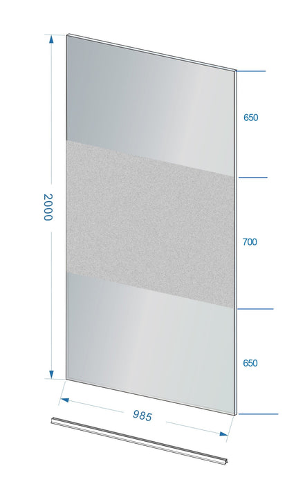 Slim glasplaat 1000 x 2000 x 8 mm nano rookglas met melkglas middenband - Tegeleend