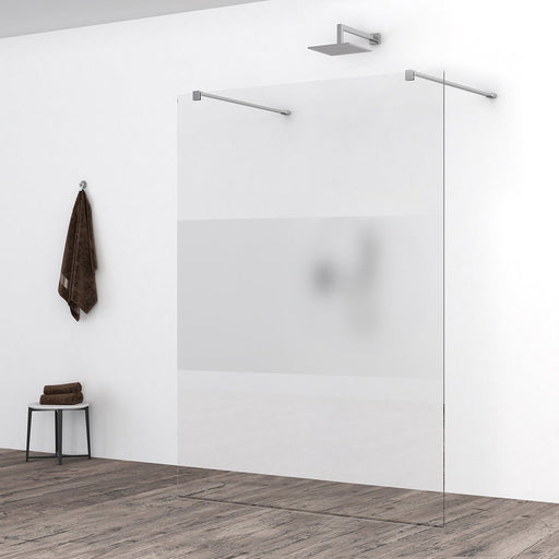 Slim glasplaat 1200 x 2000 x 8 mm nano helder glas met melkglas middenband - Tegeleend