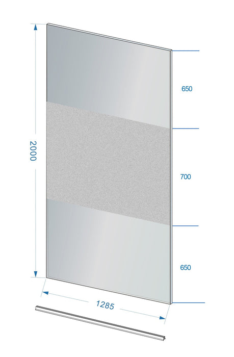 Slim glasplaat 1200 x 2000 x 8 mm nano rookglas met melkglas middenband - Tegeleend
