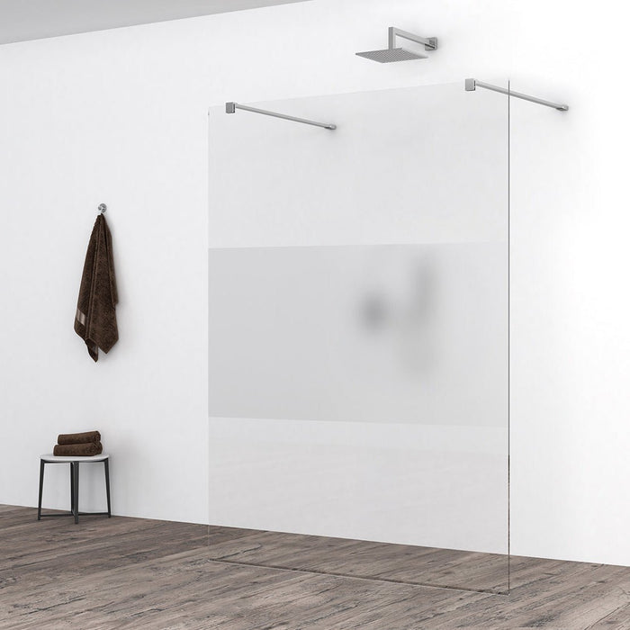 Slim glasplaat 1400 x 2000 x 8 mm nano helder glas met melkglas middenband - Tegeleend