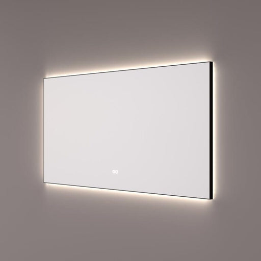 Spiegel in mat zwart met indirecte LED rondom 160x70x3cm + touch dimmer + spiegelverwarming + kleurenwissel - Tegeleend