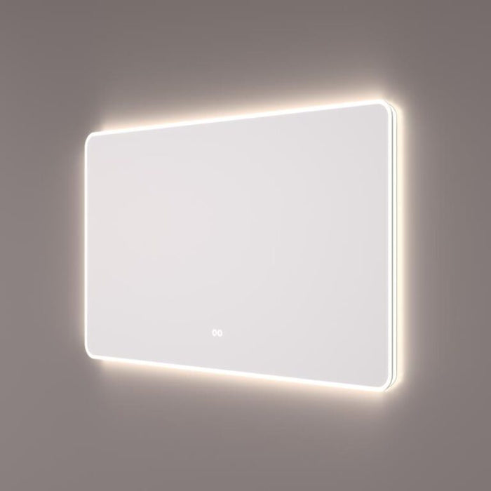 Spiegel met afgeronde hoeken en met directe en indirecte LED verlichting rondom 140x70x3cm + spiegelverwarming + kleurenwissel + touch dimmer - Tegeleend