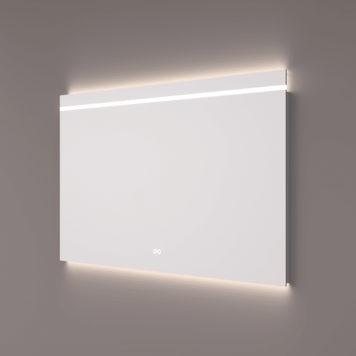 Spiegel met horizontale LED-streep en indirecte verlichting onder - Tegeleend