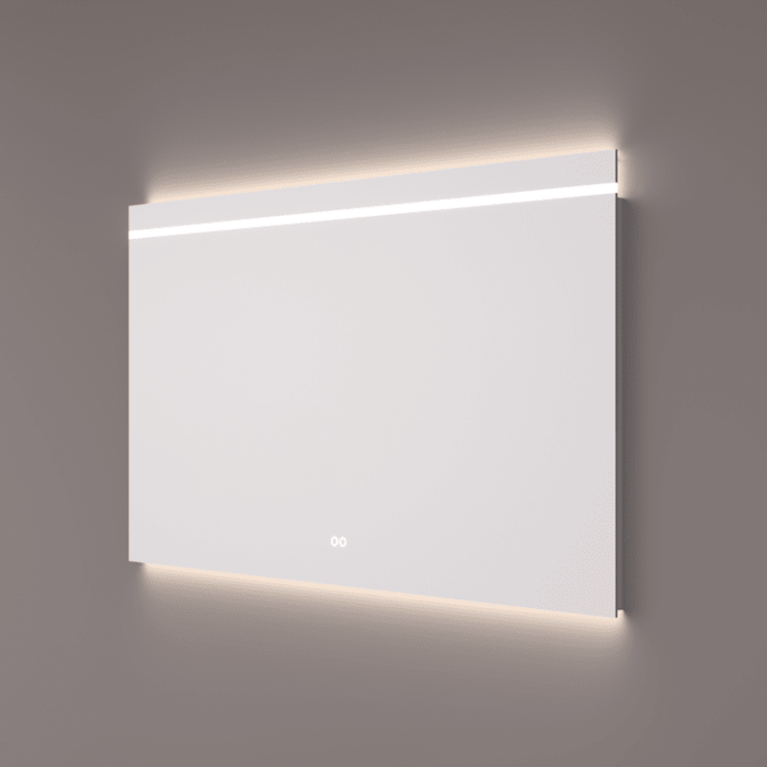 Spiegel met horizontale LED-streep en indirecte verlichting onder - Tegeleend