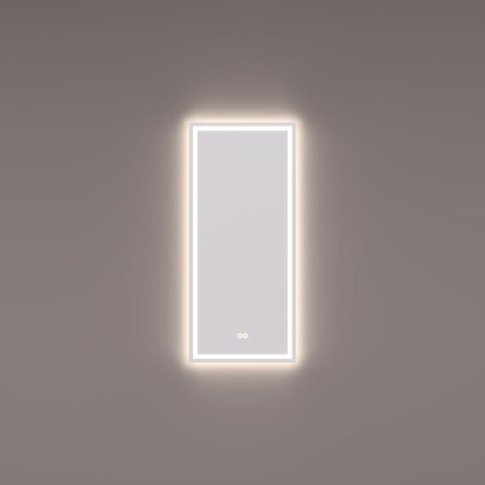Spiegel met indirecte en directe LED baan rondom 40x90x3cm VERTICAAL + spiegelverwarming + touch dimmer + kleurenwissel - Tegeleend