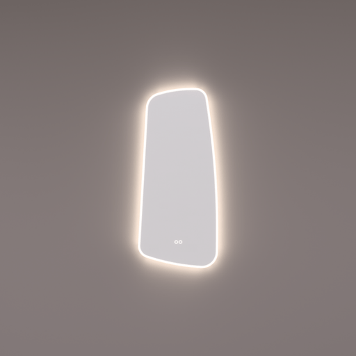 Spiegel organisch met directe en indirecte verlichting rondom 40x90x3cm + spiegelverwarming + kleurenwissel + touch dimmer - Tegeleend