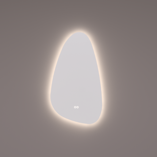 Spiegel organisch met indirecte LED rondom 45x80x3cm + spiegelverwarming + kleurenwissel + touch dimmer - Tegeleend