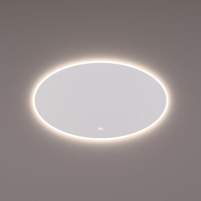 Spiegel ovaal met directe en indirecte LED verlichting rondom 160x70x3cm + touch dimmer + spiegelverwarming + kleurenwissel - Tegeleend