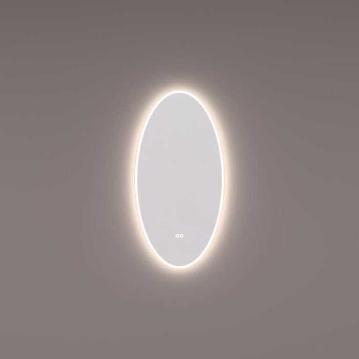 Spiegel ovaal met directe en indirecte LED verlichting rondom VERTICAAL 45x90x3cm + touch dimmer + spiegelverwarming + kleurenwissel - Tegeleend
