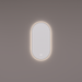 Spiegel ovaal - recht in MAT ZWART met indirecte LED verlichting rondom 45X90x3cm + spiegelverwarming + kleurenwissel + touch dimmer - Tegeleend
