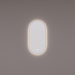 Spiegel ovaal - recht in PVD geborsteld gun metal met indirecte LED verlichting rondom 40x90x3cm + spiegelverwarming + kleurenwissel + touch dimmer - Tegeleend