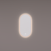 Spiegel ovaal - recht in PVD geborsteld koper met indirecte LED verlichting rondom 40x90x3cm + spiegelverwarming + kleurenwissel + touch dimmer - Tegeleend