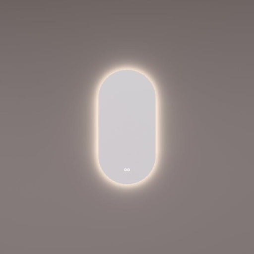 Spiegel ovaal - recht met indirecte LED verlichting rondom 50x100x3cm + spiegelverwarming + kleurenwissel + touch dimmer - Tegeleend