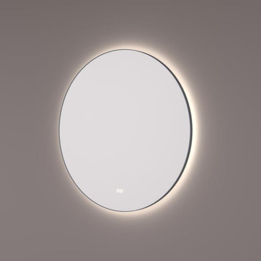Spiegel rond in gunmetal PVD met indirecte LED verlichting rondom 120x3cm + spiegelverwarming + touch dimmer + kleurenwissel - Tegeleend