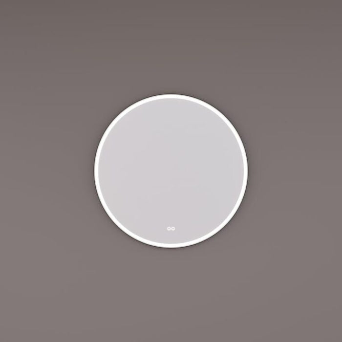 Spiegel rond mat zwart met directe LED-baan rondom - Tegeleend