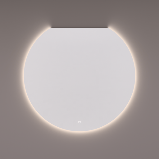 Spiegel sun - line plafond rond met indirecte LED verlichting in de afronding, diameter 140 en 72B x 130H cm + spiegelverwarming + kleurenwissel + touch dimmer - Tegeleend