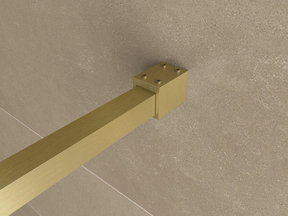 Square inloopdouche 1000 x 2000 x 8 mm nano helder glas/geborsteld messing - Tegeleend