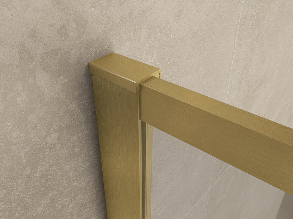 Square inloopdouche 1000 x 2000 x 8 mm nano helder glas/geborsteld messing - Tegeleend