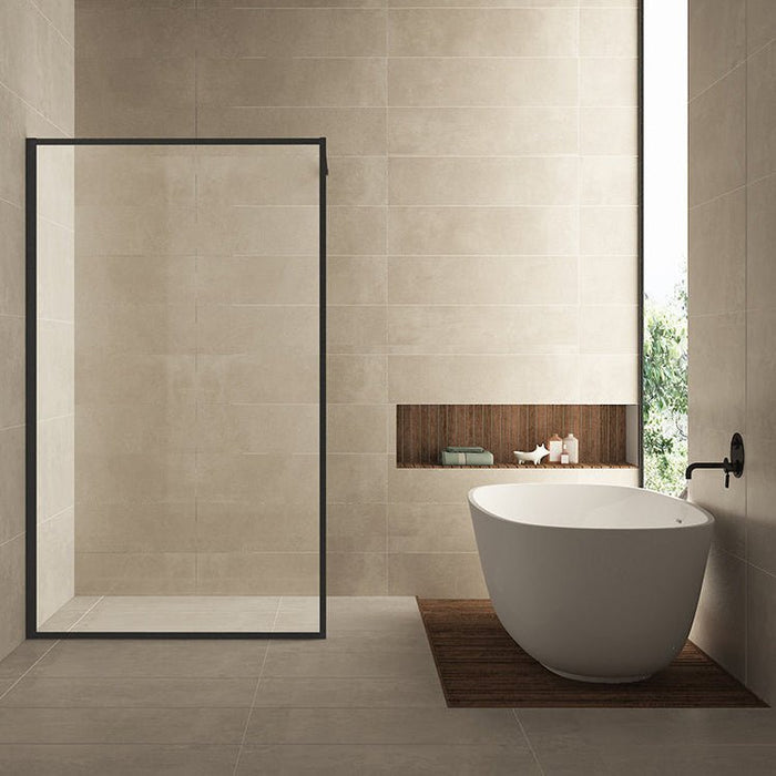 Square inloopdouche met mat zwart profiel en 10 mm helder glas