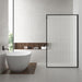 Square inloopdouche met geribbeld glas en mat zwart profiel