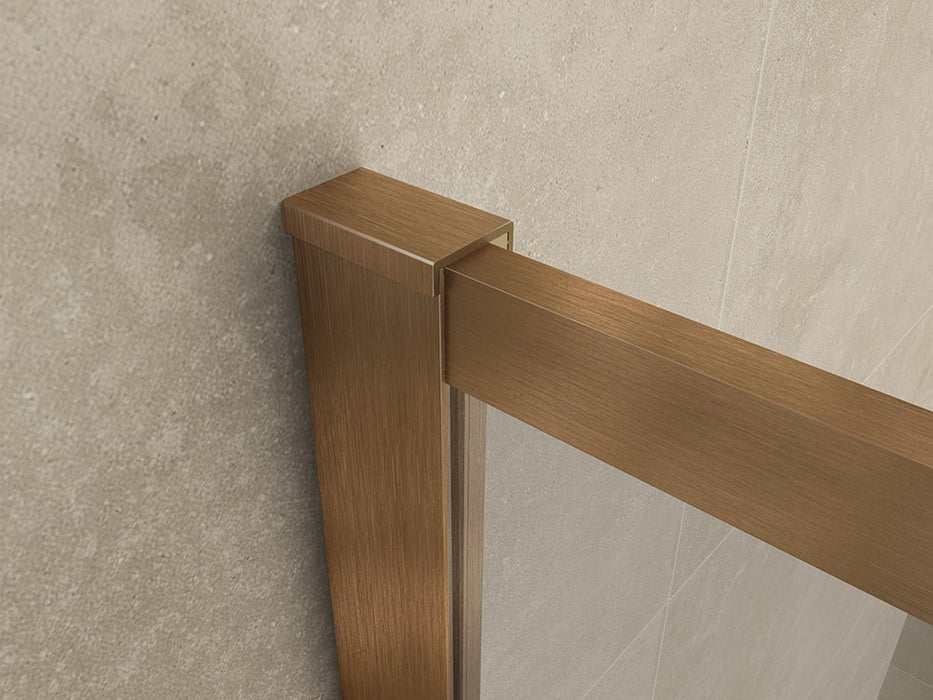 Square inloopdouche 1200 x 2000 x 8 mm nano helder glas/geborsteld brons koper - Tegeleend