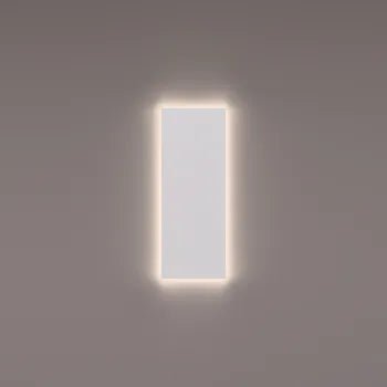 Toilet spiegel met afgerondde hoeken 30x80x3 cm met indirecte 3000K warme LED verlichting rondom, extern geschakeld - Tegeleend