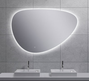 Uovo spiegel ovaal met LED, dimbaar en spiegelverwarming - Tegeleend