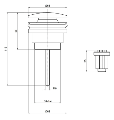 Vøra | Click en vaste waste - Mat zwart - Tegeleend