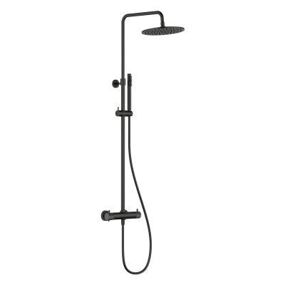 Vøra | FJORD - Regendoucheset - Mat zwart (met groef) - Tegeleend