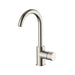 Vøra | FJORD - Wastafelkraan met c uitloop (drukknop) - Geborsteld nikkel (met groef) - Tegeleend