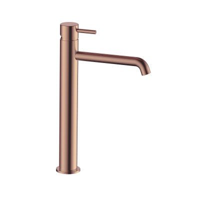 Vøra | LYN - Hoge Wastafelkraan - Geborsteld koper - Tegeleend